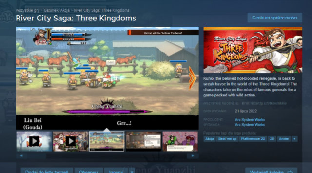 River City Saga z kartą na Steam